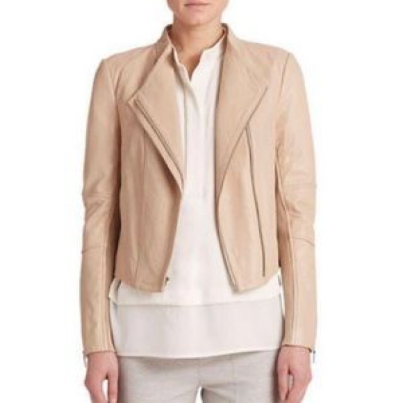 Vince Lamb Leather Moto Asymmetrical Jacket Size L - Picture 3 of 16